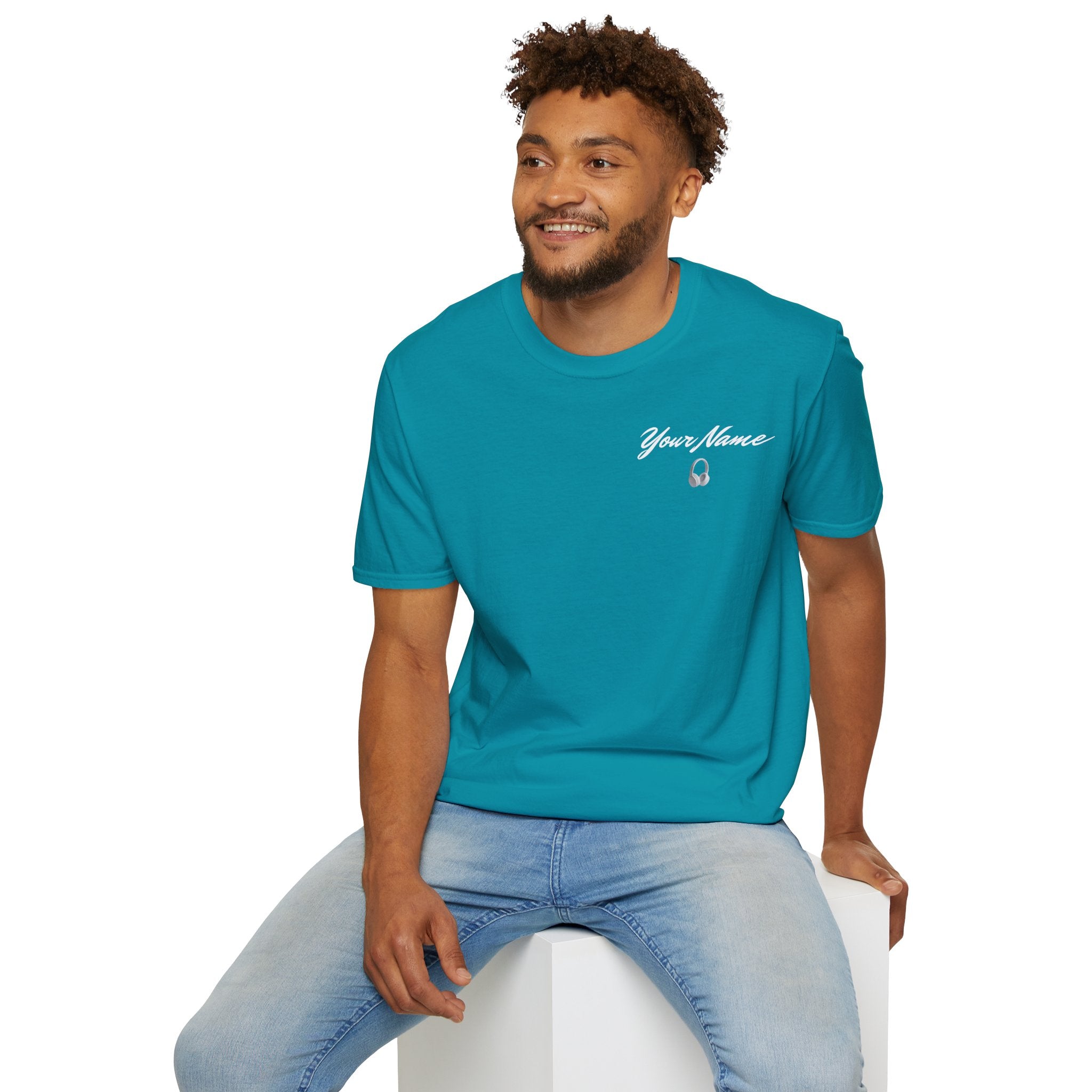 "DJ VAMP" 🎧Personalized Logo Tee – Bold, Loud, and Made to Move - QR